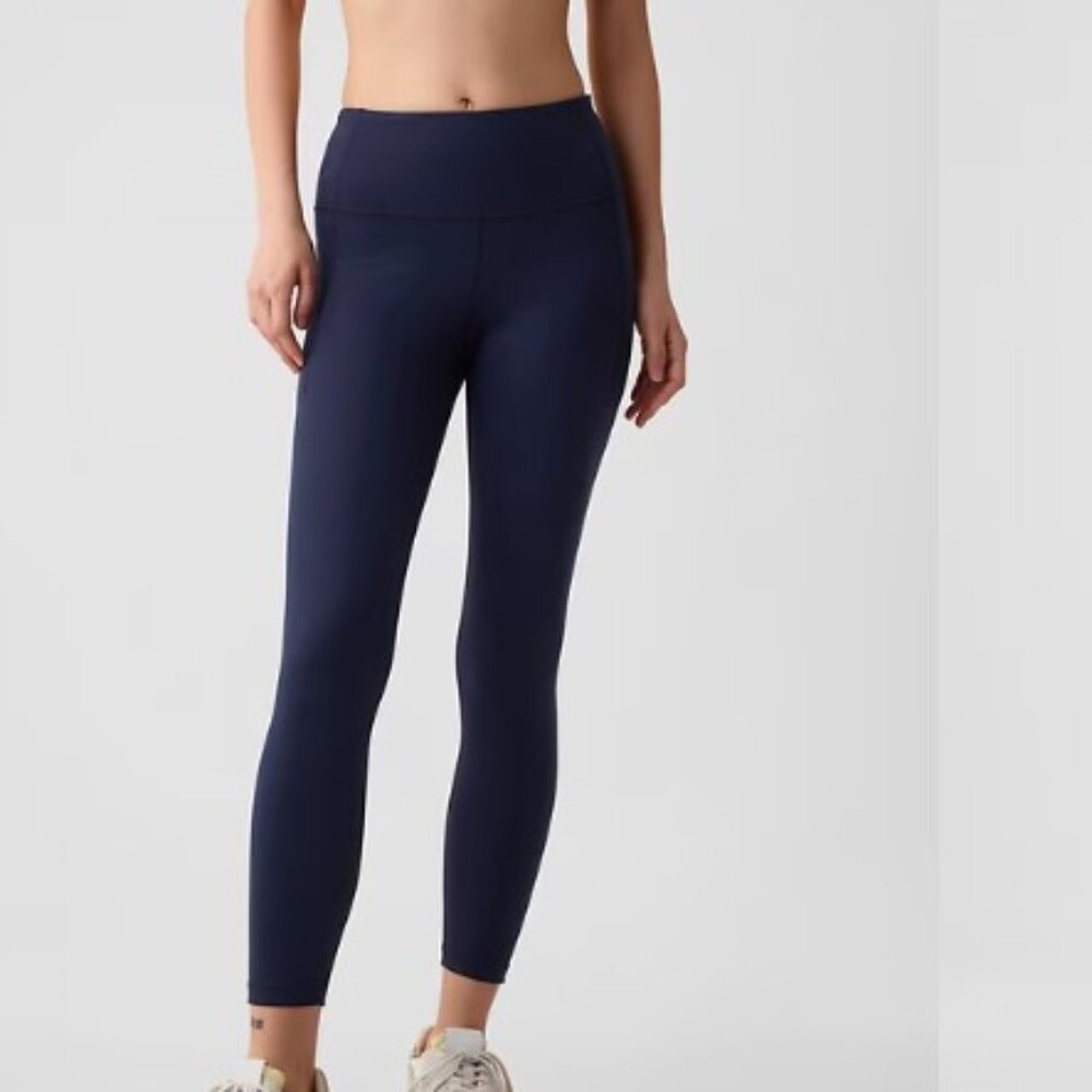 GapFit High Rise Power 7/8 Leggings, Navy Blue, M